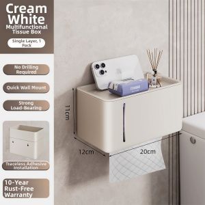 youqin | Wall-Mount No-Drilling Waterproof Tissue Holder