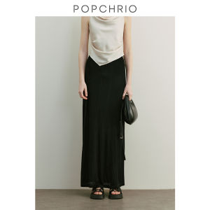 กางเกงขายาวทรงหลวมเอวสูงทรงหลวมสไตล์ลำลองสำหรับผู้หญิง ผ้าอะซิเตท ทรงตรง กระโปรงทรงเอ ทรงหลวม กางเกงขายาวทรงแบน