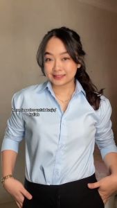 Kemeja Wanita Polos: Kemeja Basic Lengan Panjang Katun
