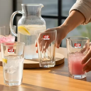 Hộp 6 Ly Thủy Tinh Deli Hexagonal Fluted 270ml Thiết Kế Khía Dọc Đáy Đa Giác Chống Trơn Trượt Đựng Trà Đá Cafe