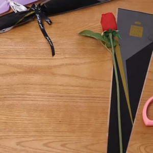 50pcs Crown JUST FOR YOU Single Rose Flower Bag - Transparent for Florist Supplies Valentines Gift