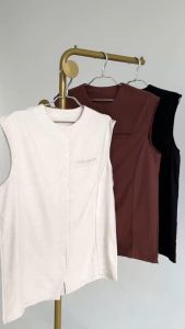 OFEYA - Davida Vest Top - Sleeveless Blouse Atasan Linen Wanita