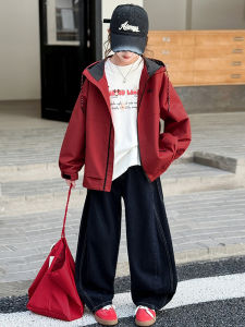 MPW | Girls Casual Denim Jacket Three-Piece Set Spring Autumn Fashionable Color Block Base Knife Edge Jeans Comfortable Breathable