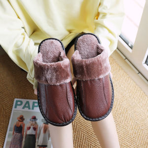 Dép Da Thật Mùa Đông Cho Nam Và Nữ Trong Nhà Chống Trượt Chống Thấm Nước Đế Dày Dép Da Cho Cặp Đôi