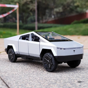 LEO 1:32 Tesla Cybertruck Pickup Metal Diecast Alloy Toys Cars Models Trucks For Boys Children Kids Vehicles Hobby