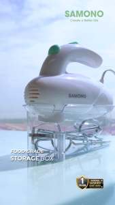 SAMONO Hand Mixer 150 Watt Free Penyimpanan 5 Kecepatan HM150 Garansi 1 Tahun