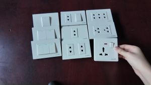 JACKSUN 118 Wide Series Outlet And Switch For Wall 1/2/3 Gang Socket For Light/Home 1way/2way Child Protection + Night Light + Flame Retardant PC