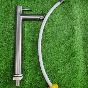Vòi lavabo lạnh vòi lavabo lạnh tròn inox 304 cao 30cm