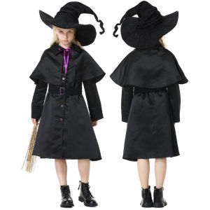Adult Halloween Costume for Kids Girls Witch Pretend Play Boys Stage Play Costume Set Sorcerer Wizard Cosplay Costume Set The Wonderful Wizard of Oz Photoshoot Costume Magician Performance Costume