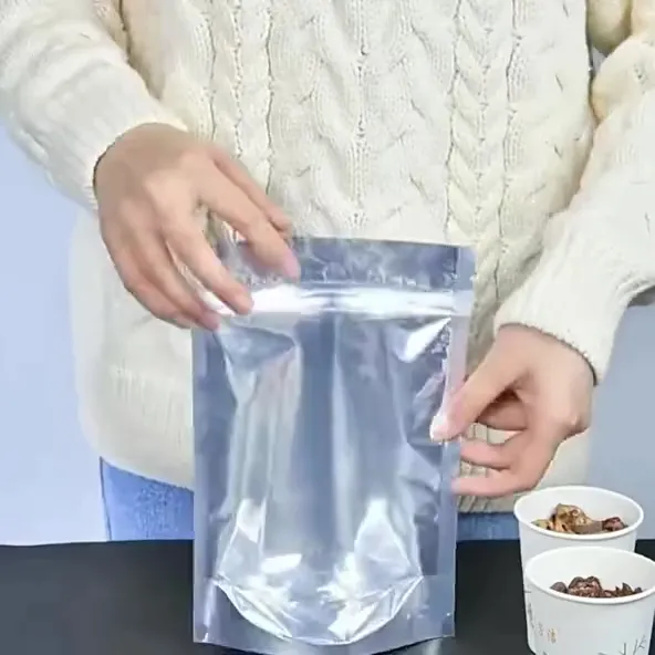 50-100 pcs Half Silver Half Clear Stand Up Pouch with Zip Lock Packaging  Ziplock Resealable Half Silver Aluminum Half Clear Lazada PH