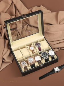 Leather Watch Storage Box Display Case Multi-Watches Jewelry Box Sky Window Bracelet Box Premium Padded Watch Case Doway Crystal