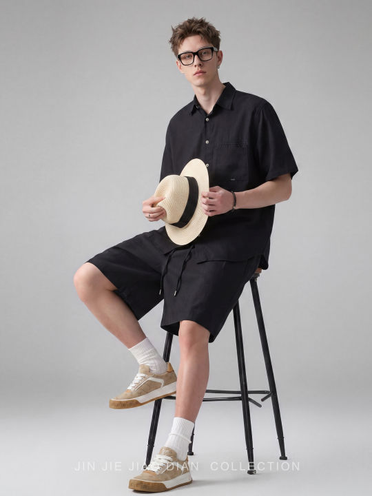JINJIEJIAODIAN%20%7C%20Vintage%20Luxe%20Tencel%20Linen%20Leisure%20Sport%20Set%20Men%20-%20Image%205