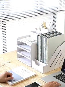 file rack folder document rack multi-layer desktop storage rack multi-function rack desktop storage with pen holder
