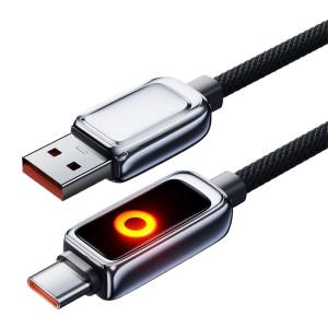 PD 100W USB C Cable 1 2M Automatic Power Off Fast Charge USB A Type C to C for iPhone 17 16 Pro Max Huawei Xiaomi Samsung
