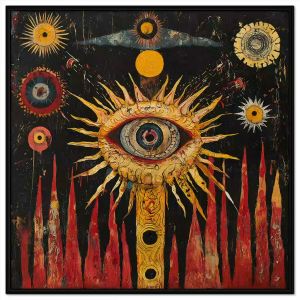 Tranh thờ cúng luất nhân quả. Tranh treo tường dán tường sơn dầu canvas trang trí. CGI-1738