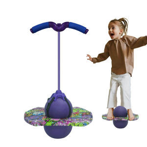 Pogo Ball for Kids Jump Trick Bounce Board with Pump and Strong Grip Deck Help to Grown Taller