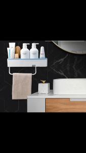 Smartchoice Rak kamar mandi serbaguna 315cm dengan hanger/Rak Dinding Serbaguna