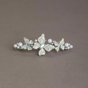 คลิปสปริงกิ๊ฟติดผมรูปผีเสื้อประดับคริสตัลมุกนางฟ้าของผู้หญิงระดับไฮเอนด์ด้านหลังศีรษะแบบครึ่งเชือกผูกกิ๊ฟติดผมเครื่องประดับผมเกาหลี