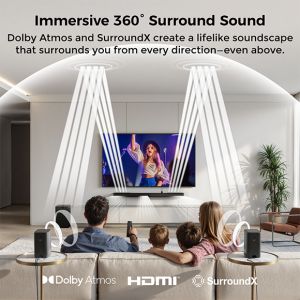 ULTIMEA Skywave F40 Boom 5.1.2Ch ซาวด์บาร์ Dolby Atmos เสียงรอบทิศทาง ระบบโฮมเธียเตอร์ การควบคุมบลูทูธ ซับวูฟเฟอร์ 6.5 นิ้ว 460 วัตต์