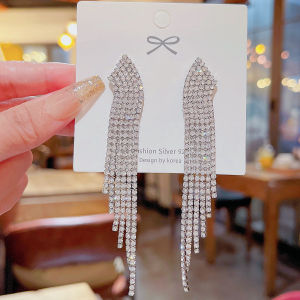 S925 เข็มเงินยาวต่างหูหรูหรา Ultra-Chic พู่สําหรับผู้หญิง High-End แฟชั่นเครื่องประดับทองเหลืองรูปแบบเรขาคณิต