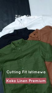 Koko Dewasa Baju Kemeja Kurta Pria Lengan Pendek Putih Polos Adem Premium