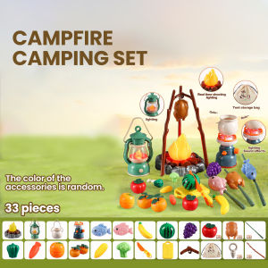 Kids Camping Set Campfire Pretend Play Toddler Toys for Boys with lighting sound with Camping Toys for Kids Indoor Outdoor Gifts