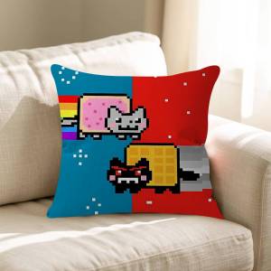 Kayou | Cartoon N-Nyan Cat Pillow Case For Sofa Decor Car Office Room Printing Cushion Cover Decorations And Protector