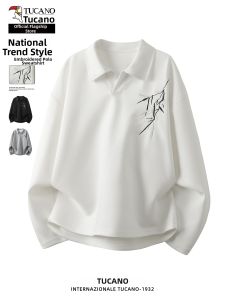 TUCANO | New Chinese Style Heavy Embroidery POLO Collar Sweatshirt