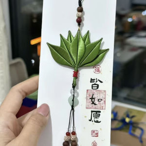 Yan Yan Lu Si Lucky Charm DIY Materials Tassel Mobile Phone Pendant Car Hanging Ornament Grapefruit Leaf Worry-Bead Pendant