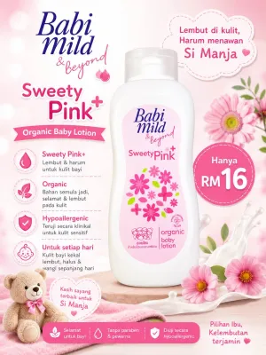 Baby Mild Sweety Pink Organic Body Lotion Hypoallergenic for Sensitive Skin RM16