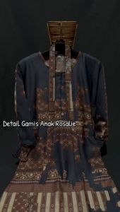 Gamis Anak Rosalie Maxmara Lux Motif Kontemporer Usia 5-12 Tahun