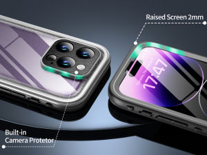 Cozycase ซองกันน้ำ IP68สำหรับ iPhone 16 15 14 Pro Max Plus กันกระแทกทุกส่วนของเครื่องใสไม่เหลืองป้องกันหน้าจอในตัวป้องกันกล้องป้องกันงานหนักป้องกันฝุ่นปิดผนึก