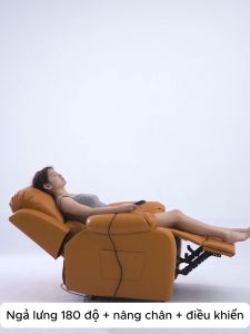 Ghế sofa đơn thư giãn ghế làm nail nối mi cao cấp tùy chỉnh độ ngả lưng bàng nút bấm