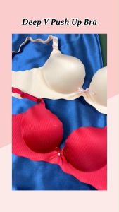 Hermonisse Deep V Push-up Bra Set Wire Free Briere Plus Size Cup Underwear Women Bra Lingerie