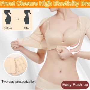 Caffeine Push-up Posture Corrector Shapewear Corrective Breast Support Bra Front Closure Invisible Gather Bra