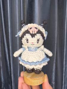 SG ready stock-Handmade -crochet maid Kuromi (finished product)手工钩织女仆库洛米 （成品）