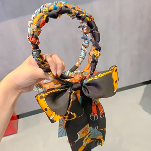 ALENADAY Bando Sirkam Korea Pita Kepang Panjang Gerigi Besar Bandana fashion Rambut Wanita BND22