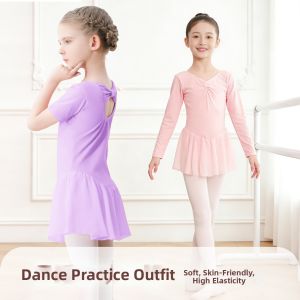 ceyekids | Short Sleeve Girls Chinese Dance Practice Dress for Spring & Autumn