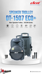 Speaker Portable DAT DT 1507 15 inch 2 Mic Wireless Garansi Resmi By TMJ