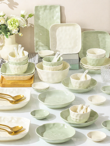 JINGDITAOCI | Bộ Dụng Cụ Ăn Bằng Sứ Mới Underglaze