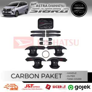 Paket Cover Handle Outer Tank Cover Daihatsu Sigra Carbon