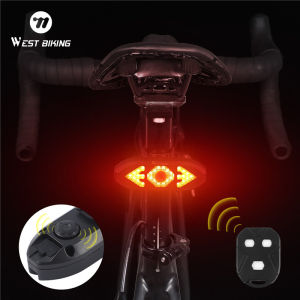 WEST BIKING Turn Signal Bike Tail Light With Horn Wireless Remote MTB Road Bike Signal Light Waterproof Rear Light USB Rechargeable Bike Accessories
