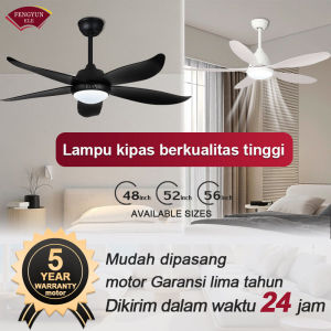 FENGYUN Lampu kipas angin plafon 48 inci dengan lampu kipas remote control lampu kipas ruang tamu