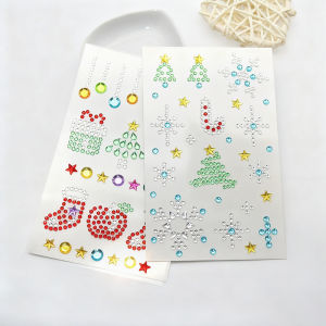 N.K.【Ready in Stock】 Christmas Facial Sticker New Year Cute Face Painting Makeup Stickers Christmas Tree Snowflake 1Pc