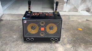 LOA KÉO HÁT KARAOKE BASS 25CM 6 ĐƯỜNG TIẾNG CÓ BLUETOOTH TẶNG 2 MICRO KHÔNG DÂY THÙNG SƠN CAO CẤP