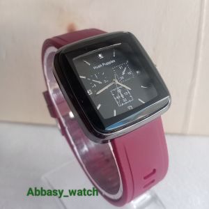 Abbasy watchJam tangan wanita pria persegi kotak tali rubber terlariss