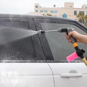 Paket Komplit Semprotan Selang Serat Benang Nozzle Semprotan Air Tekanan Tinggi Dengan Tabung Sabun Bisa Buat Semua Ukuran Kran - Paket Semprotan Cuci Mobil Cuci Motor Siram Tanaman Universal Selang Bagus Bisa Untuk semua Ukuran Kran