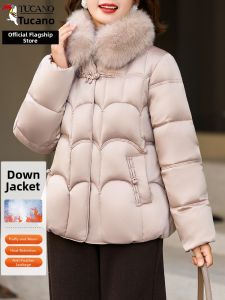 TUCANO | Warm Duck Down Jacket for Middle-aged Women with Fox Fur Collar