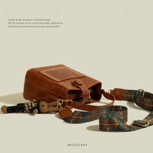 MuziKai Fashionable Bucket Bag Spring Autumn Retro Texture Single Shoulder Crossbody Soft PU Leather Compact Size for Youth