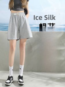 JIANGLU | Plus Size Summer Ice Silk Shorts Women Thin Fat MM Sports Five-Quarter Loose Casual Pants Outdoor Running Hot Shorts
